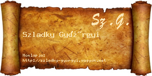 Szladky Györgyi névjegykártya